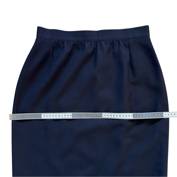 Vintage Mr Jax High-Waisted Navy Knee-Length Wool Lined Pencil Skirt Fits Size 8 - Picture 5 of 11